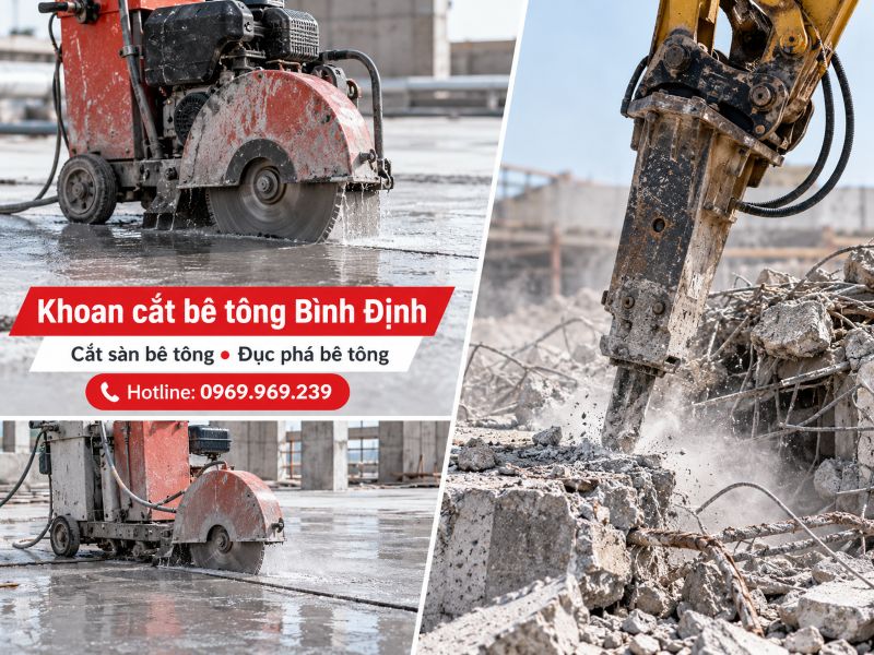 Dịch vụ khoan cắt bê tông tại Bình Định