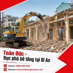 Đục phá bê tông giá rẻ tại Dĩ An – Thi công nhanh, báo giá rõ ràng