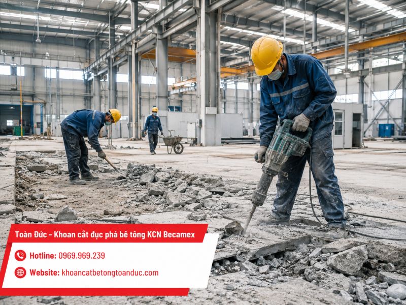 Khoan cắt đục phá bê tông KCN Becamex