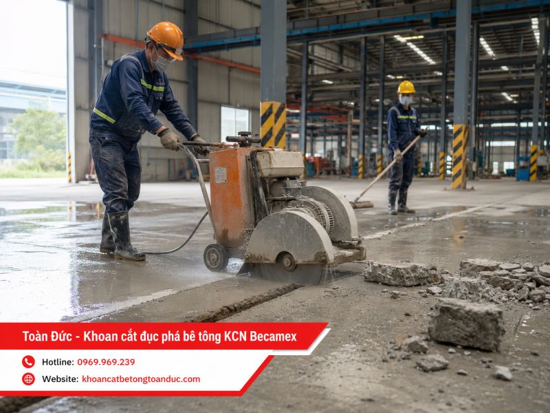 Khoan cắt đục phá bê tông KCN Becamex