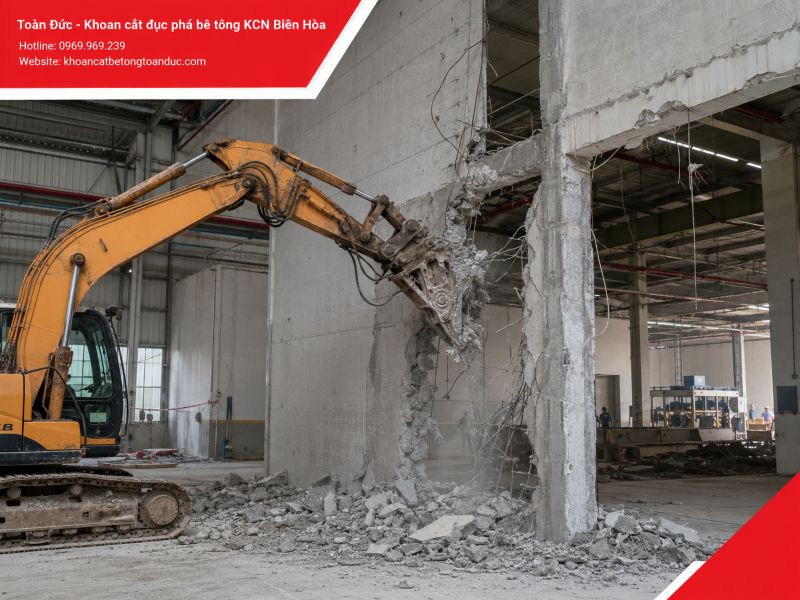 Khoan cắt đục phá bê tông KCN Biên Hòa