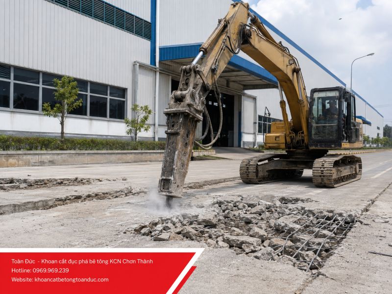 Khoan cắt đục phá bê tông KCN Chơn Thành