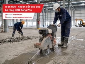 Khoan cắt đục phá bê tông KCN Đồng Phú