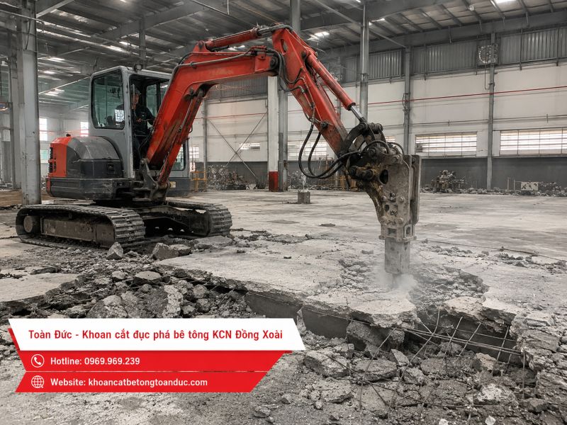 Khoan cắt đục phá bê tông KCN Đồng Xoài