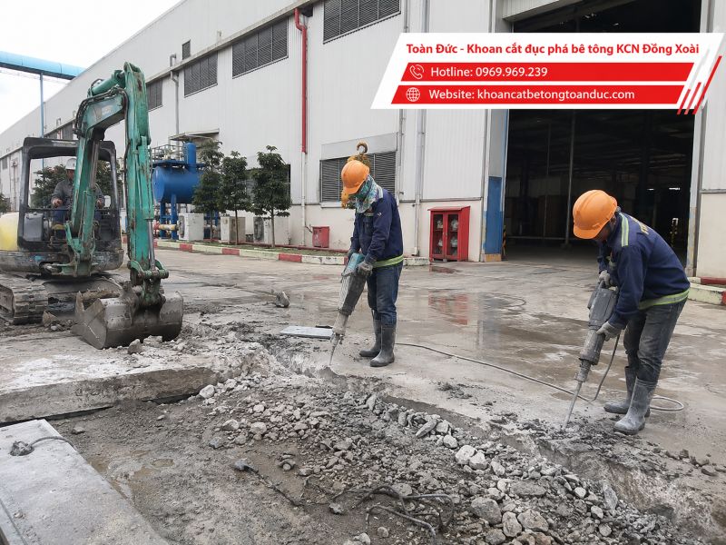 Khoan cắt đục phá bê tông KCN Đồng Xoài