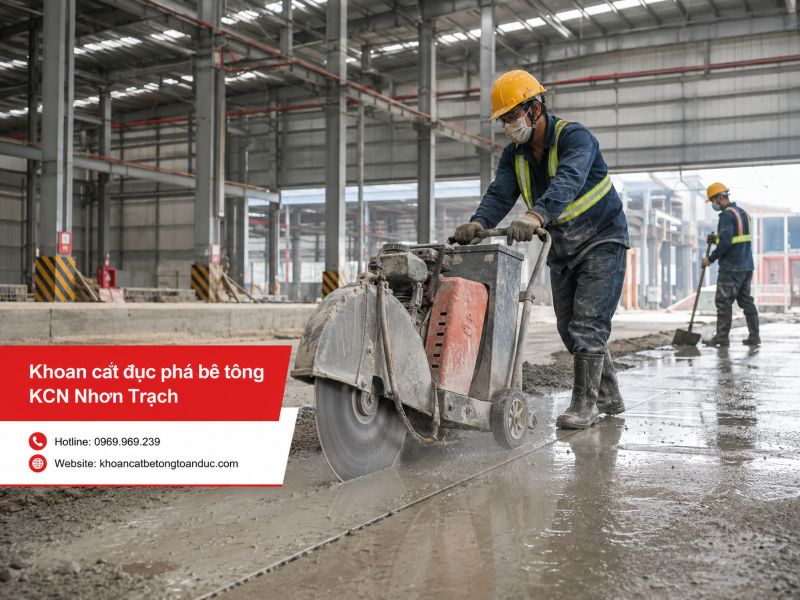Khoan cắt đục phá bê tông KCN Nhơn Trạch