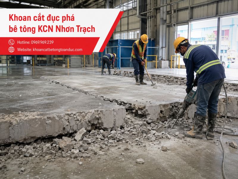 Khoan cắt đục phá bê tông KCN Nhơn Trạch