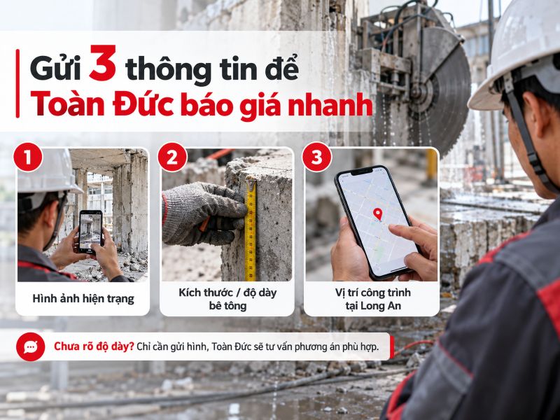 Gửi 3 thông tin để Toàn Đức báo giá nhanh