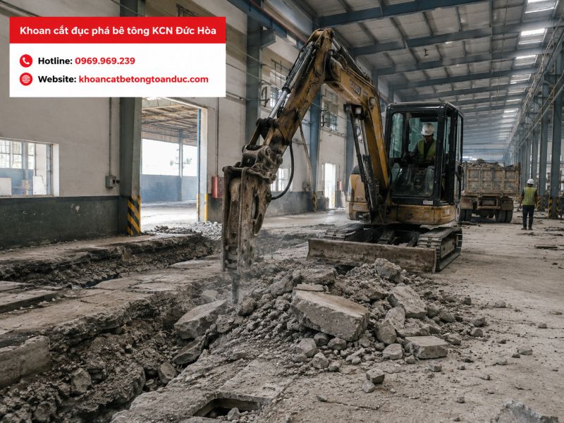 Khoan cắt đục phá bê tông KCN Đức Hòa