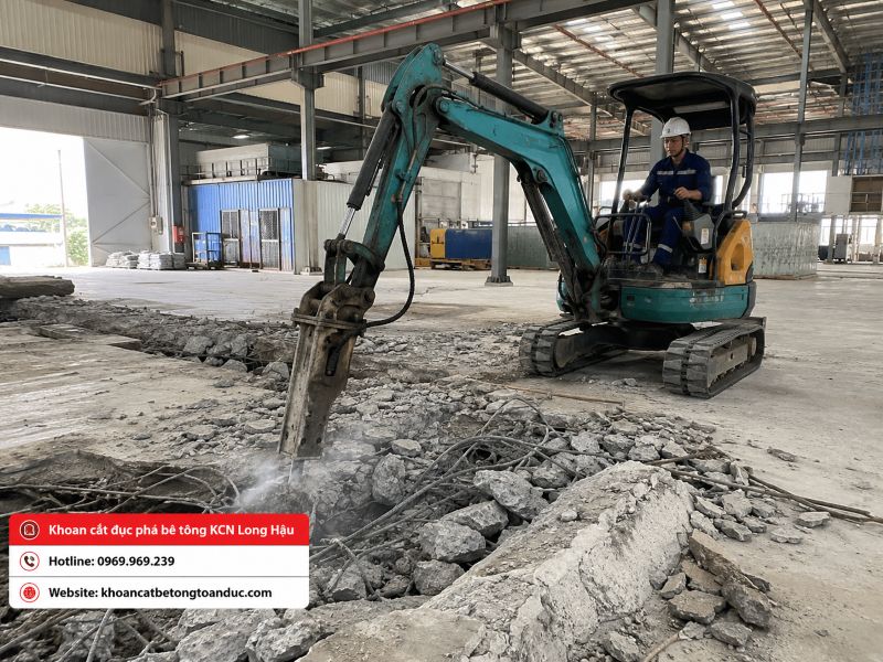 Khoan cắt đục phá bê tông KCN Long Hậu