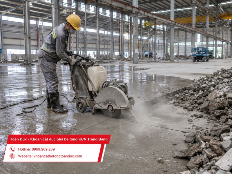 Khoan cắt đục phá bê tông KCN Trảng Bàng