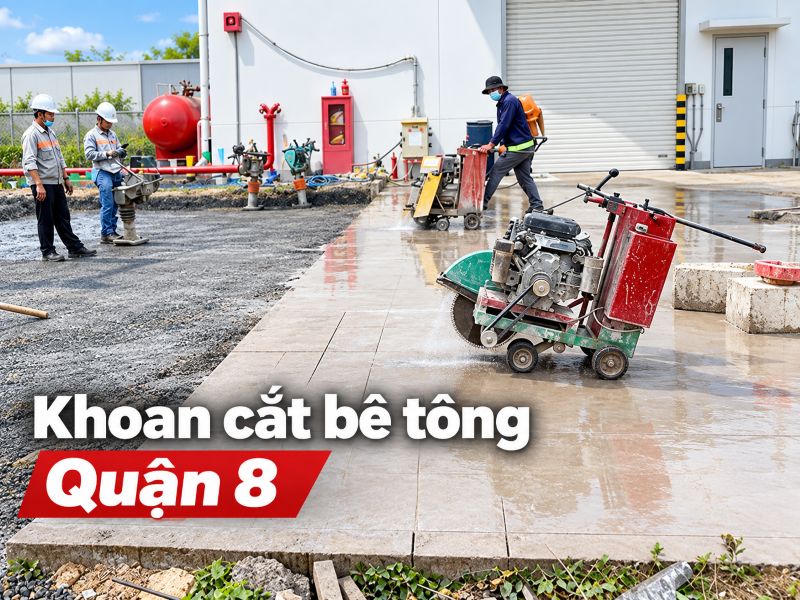 Khoan cắt bê tông Quận 8 - Có mặt nhanh, thi công tận nơi