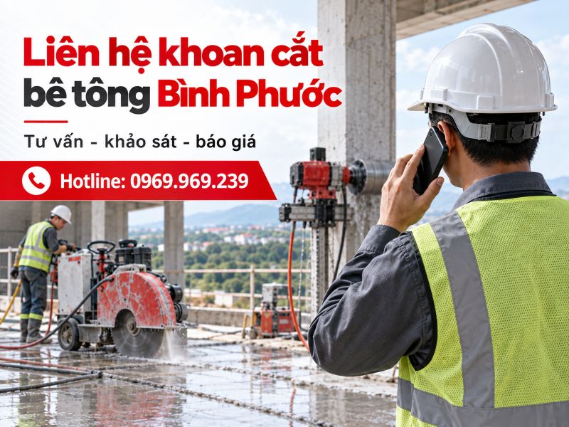 Liên hệ khoan cắt bê tông Bình Phước