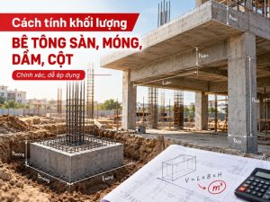 Cách tính khối lượng bê tông sàn, móng, dầm, cột chính xác, dễ áp dụng