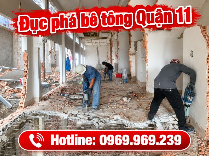 Dịch vụ đục phá bê tông Quận 11 – Thi công nhanh, giá cạnh tranh