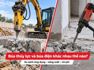 Đục phá bê tông bằng búa thủy lực và búa điện khác nhau thế nào