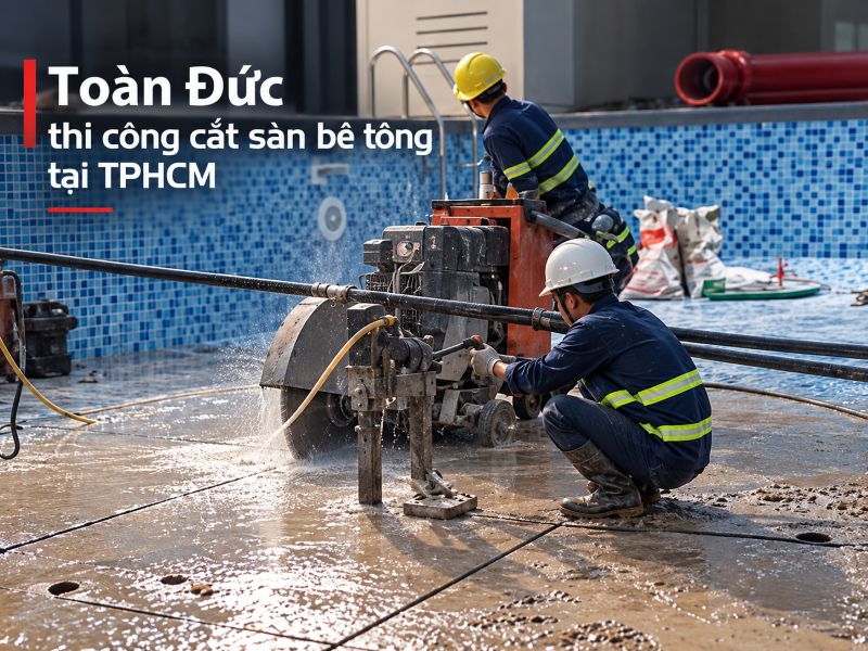 Thi công cắt sàn bê tông tại TPHCM - Công trình thực tế Toàn Đức