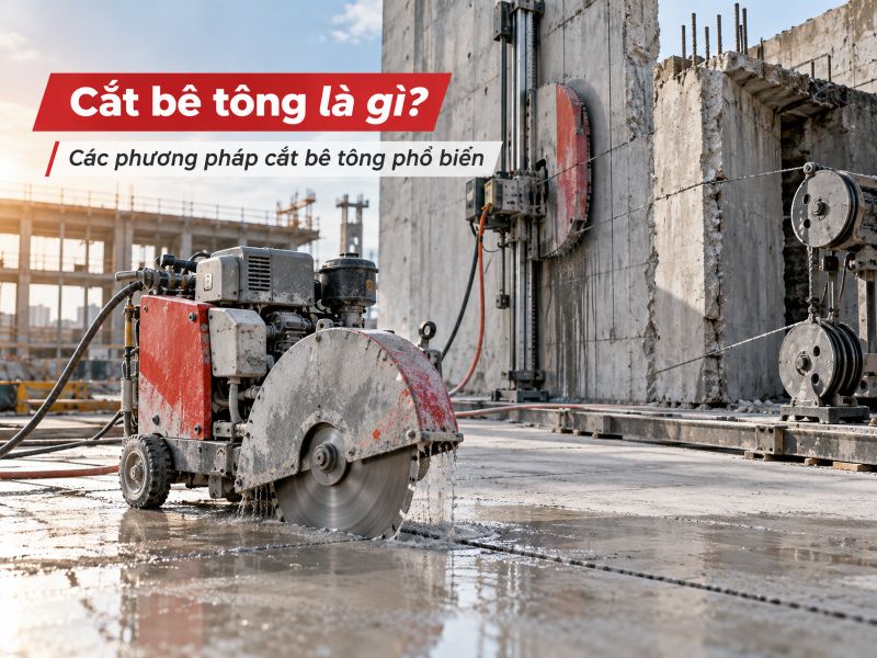 Cắt bê tông là gì? Các phương pháp cắt bê tông phổ biến