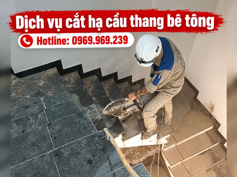 Dịch vụ cắt hạ cầu thang bê tông