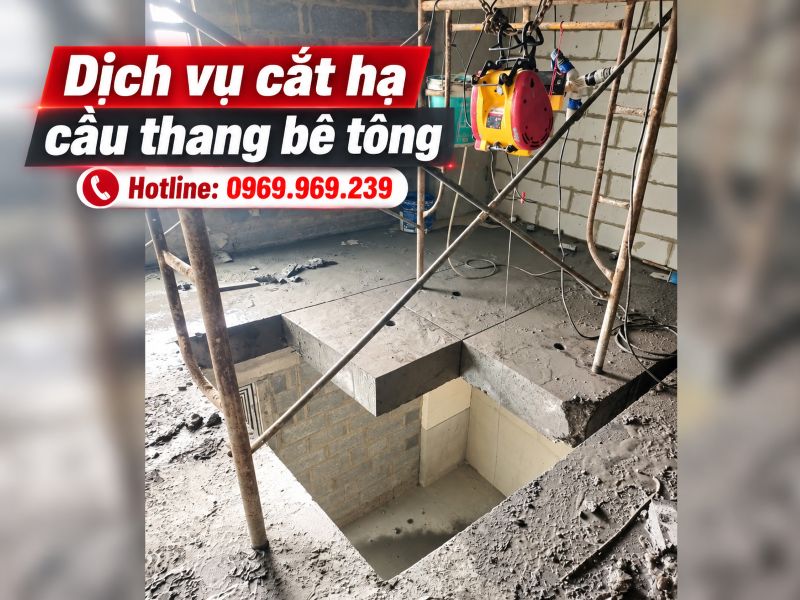 Dịch vụ cắt hạ cầu thang bê tông